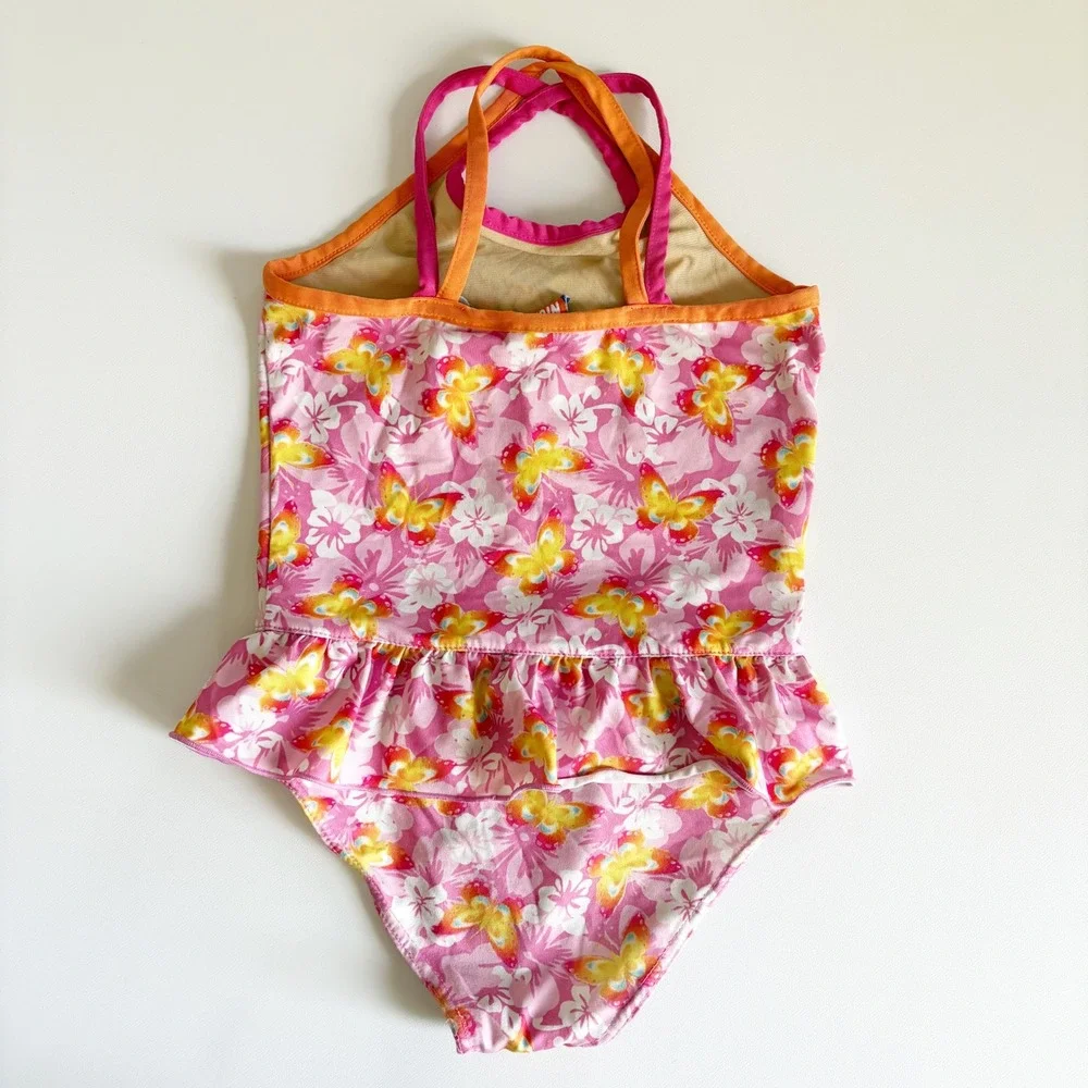 Nick‎ Jr Girls Dora the Explorer Butterfly Vintage Y2K One Piece Swimsuit 6/6X